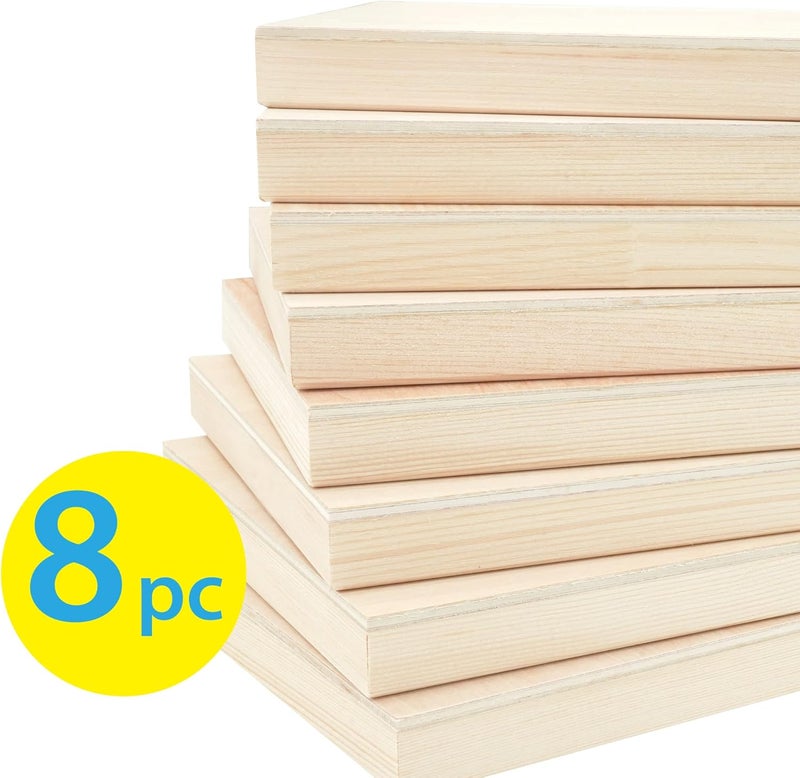 Phoenix Unfinished Wood Panel - Wood Canvas for Painting - 6x6 Inch / 8 Pack Birchwood 3/4" Deep Square Cradled Wooden Board for Crafts, Burning & Pouring Art - Image 3